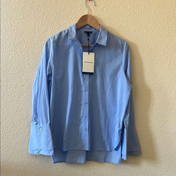 Who What Wear Tops - NWT Who What Wear Botton Down with Bell Shape cuff’s Size Medium